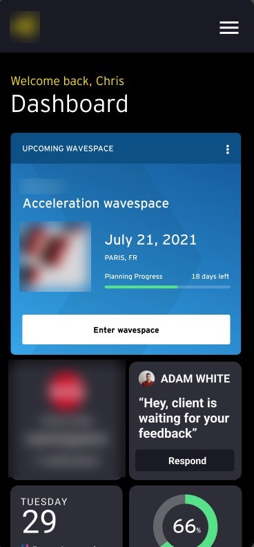 Workshop platform mobile dashboard