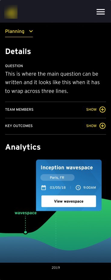 Mobile session details with analytics, scrollable